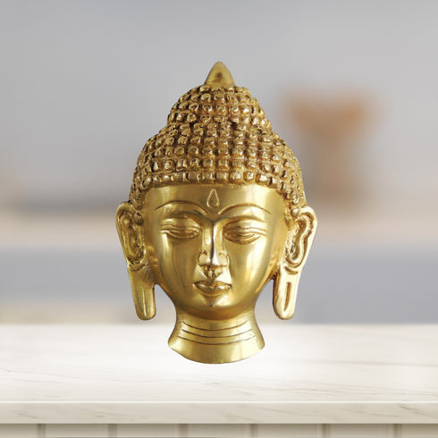Brass Buddha Face Statue 0.3kg